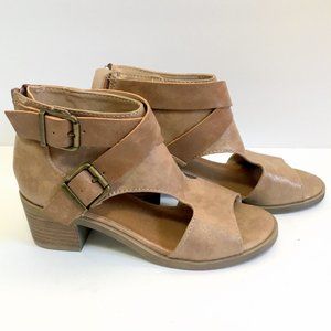 SOLD - New Faux Leather Sandals with 2" pumps